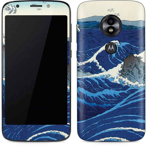 Hiroshige View of the Naruto whirlpools at Awa Moto E5 Play Skin